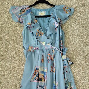 Anthropologie Maeve Rosalia Blue Dress Size 6P
